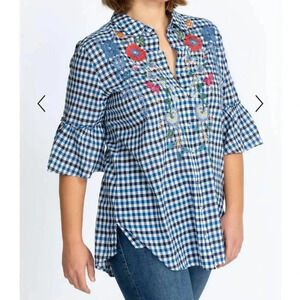 Johnny Was Taryn Ruffle Sleeve Tunic Size 1X